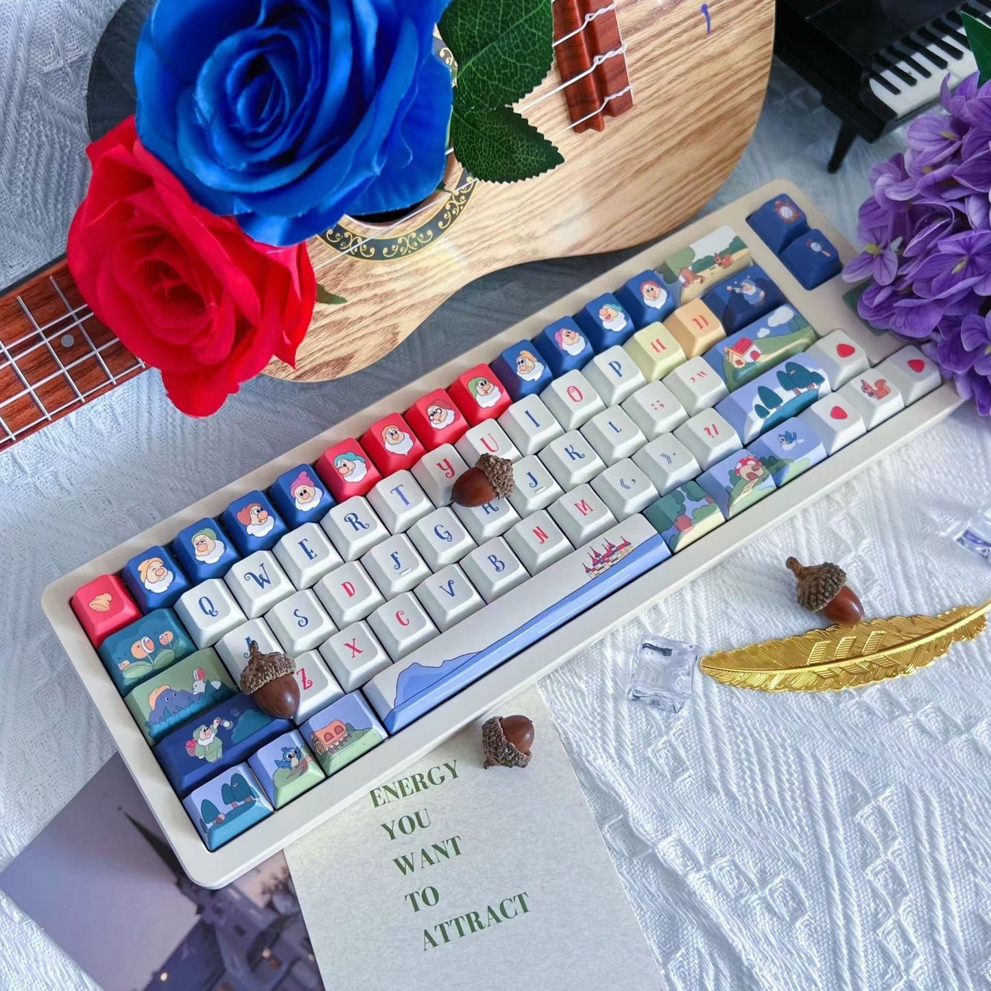 Black Lord Fairy tale personalized theme PBT full five-sided sublimation mechanical keyboard keycap connector wired